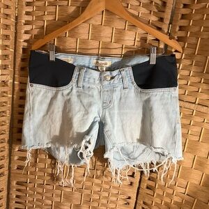 Madewell Maternity Distressed Denim Shorts